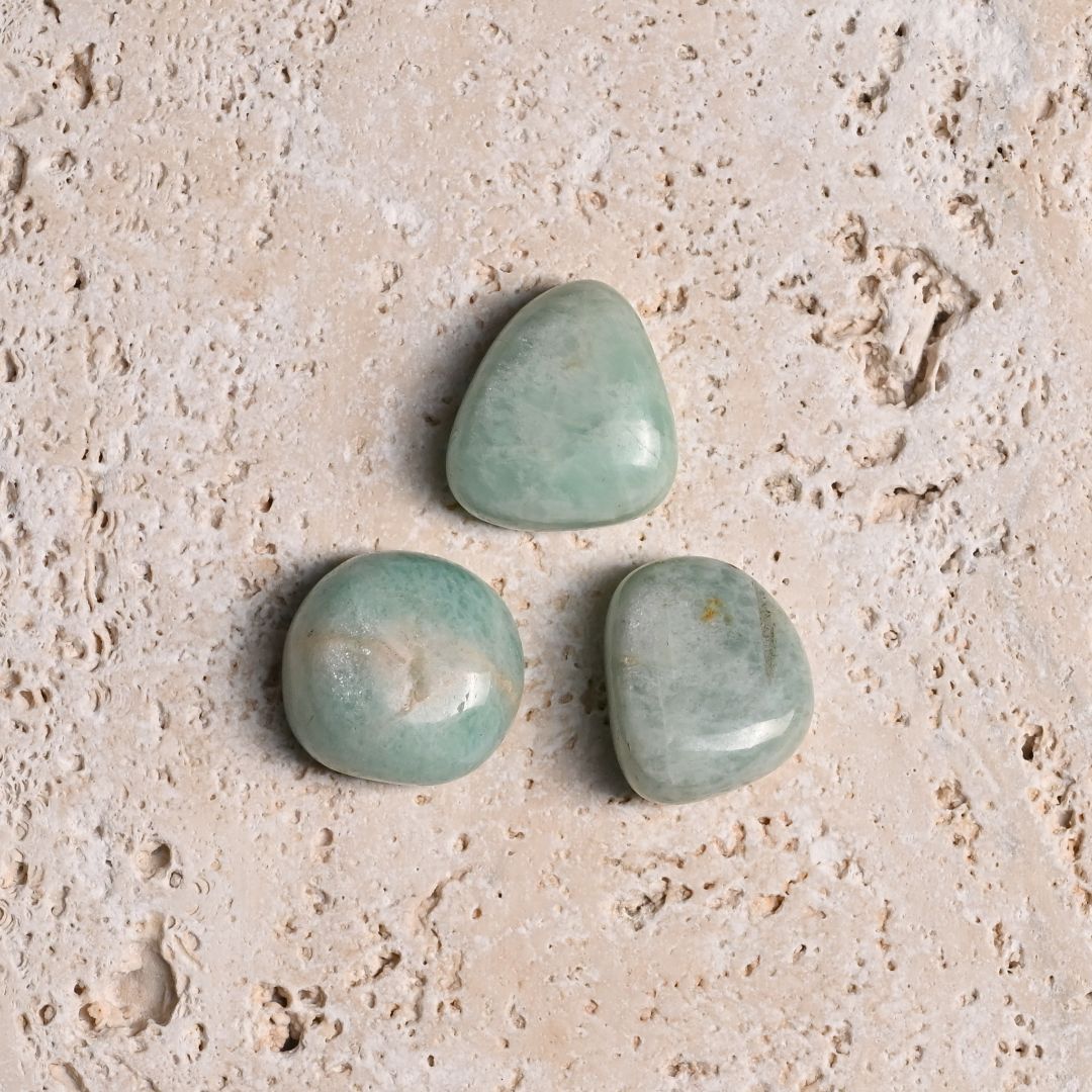 Set of 3 Amazonite Tumble Stones 