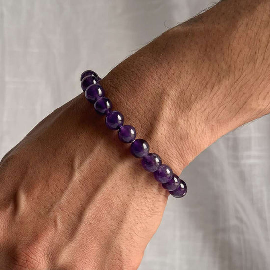 Amethyst Bracelet on wrist