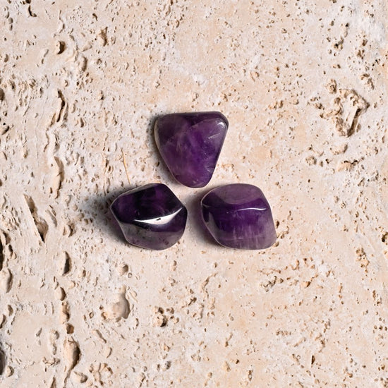 Set of 3 Amethyst Tumble Stones 