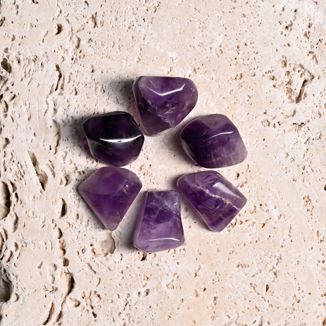 Set of 6 Amethyst Tumble Stone