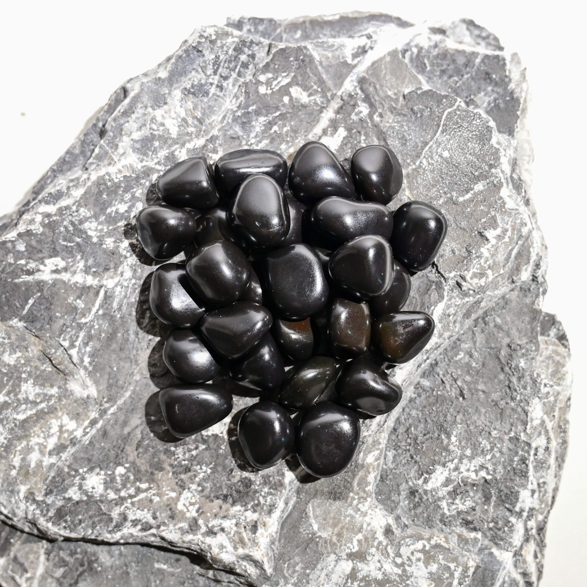 Natural Black Agate Tumbled Stone by Maison Etherique