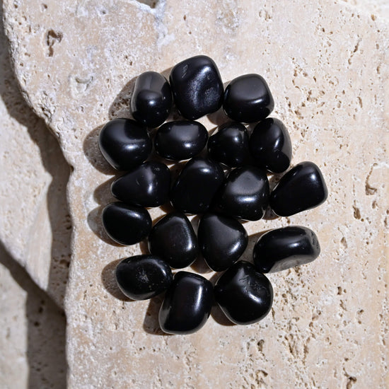 Black Agate Tumbled Stone by Maison Etherique Dubai