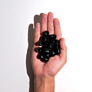 Handful of Black Agate Tumbled Stone