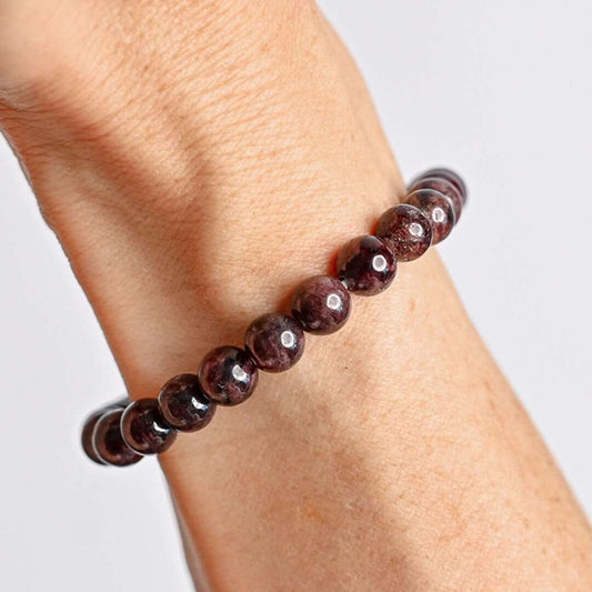 Garnet Bracelet on wrist