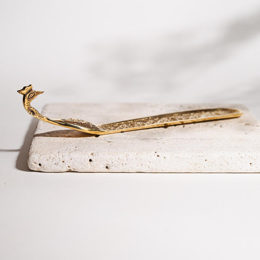 Incense Stick Holder - Brass Peacock