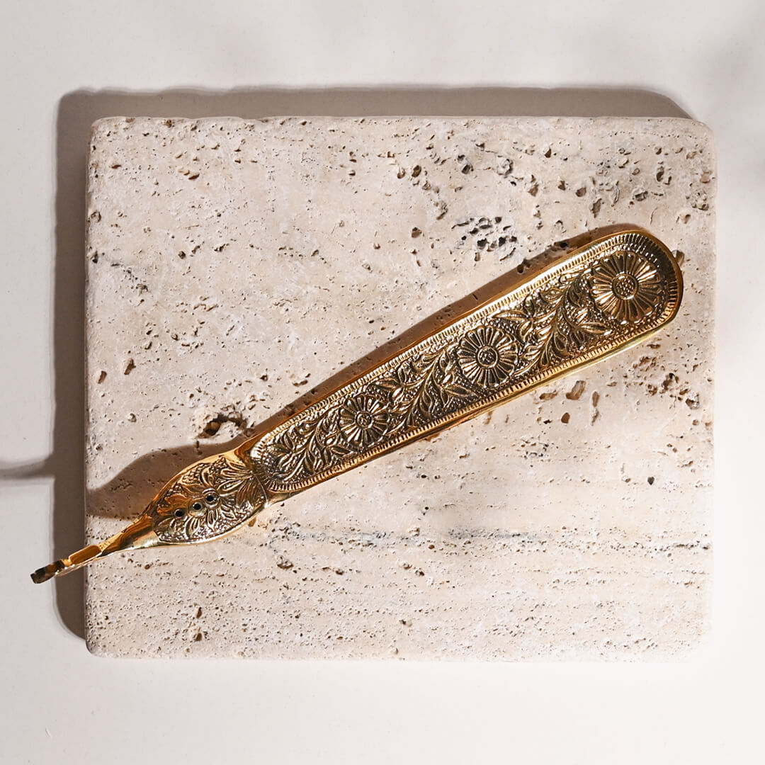 Incense Stick Holder - Brass Peacock