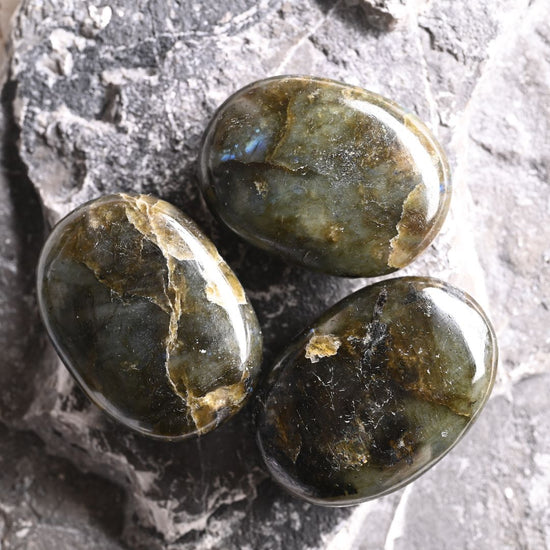 3 Labradorite Palm Stones