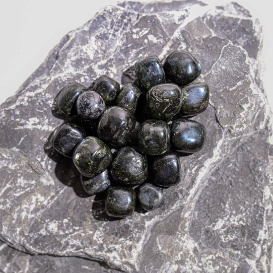 Natural Larvikite Tumbled Stones  by Maison Etherique