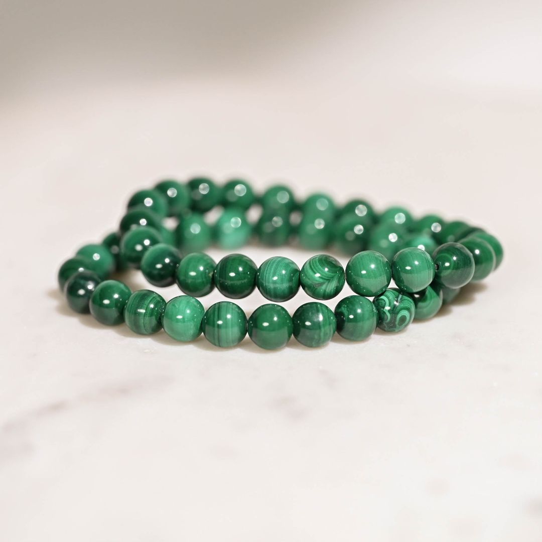 Malachite Bracelets on table 