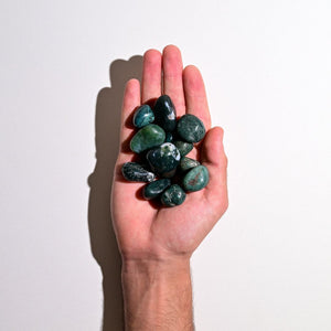 Handful of Moss Agate Tumbled Stones 