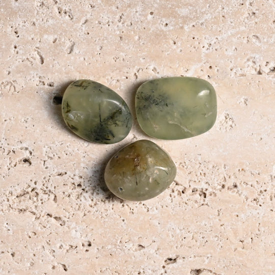 Set of 3 Prehnite Tumbled Stones