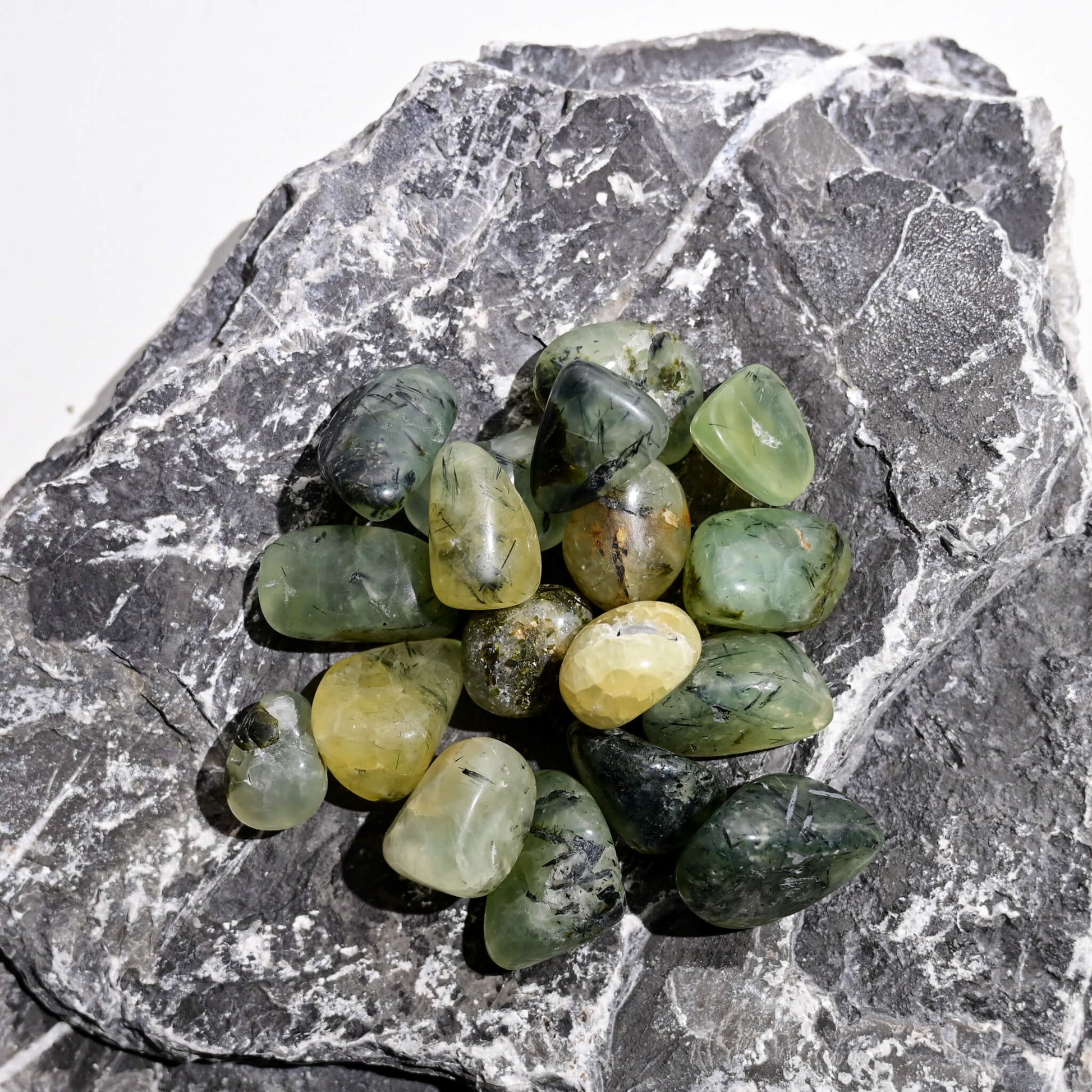 Prehnite Tumbled Stones by Maison Etherique Dubai