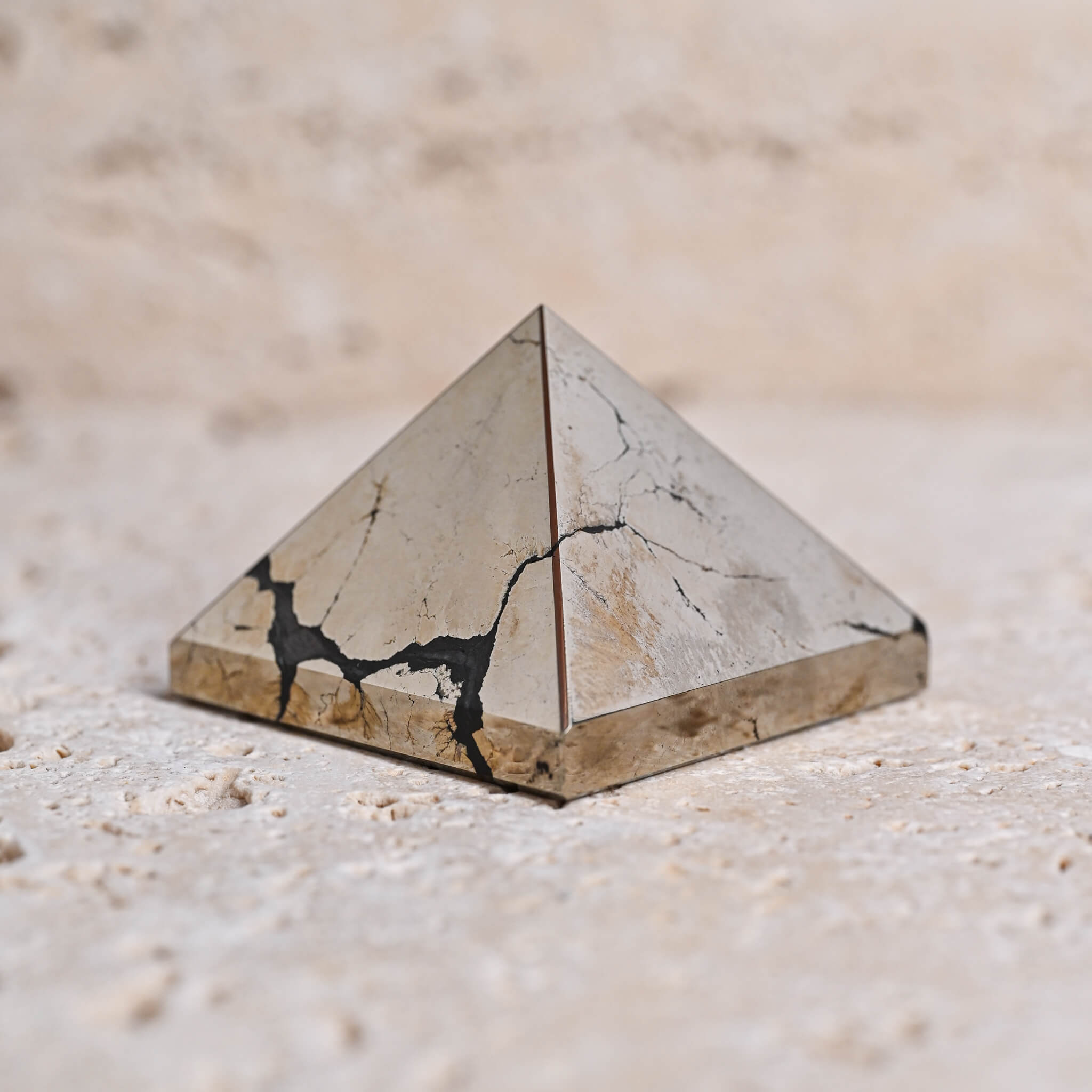 Pyrite Crystal Pyramid for abundance