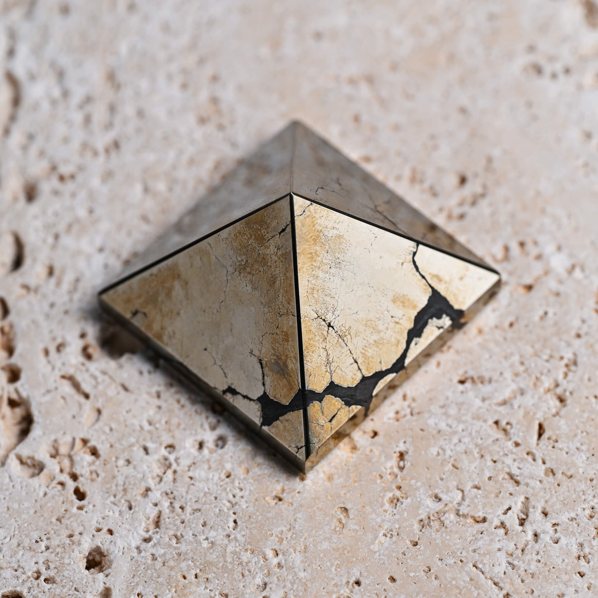 Pyrite Crystal Pyramid shot from top