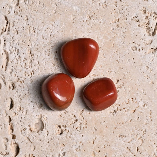 Set of 3 Red Jasper Tumbled Stones