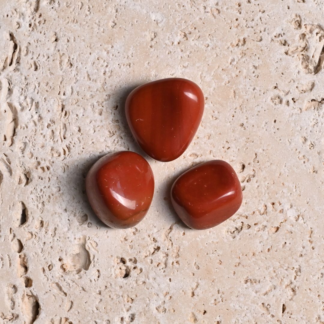 Set of 3 Red Jasper Tumbled Stones