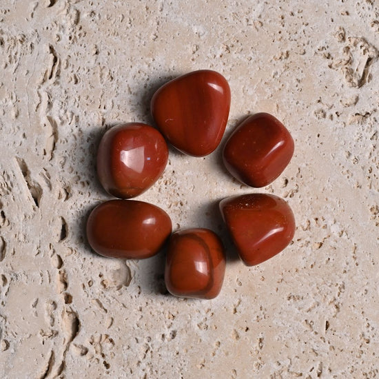 Set of 6 Red Jasper Tumbled Stones