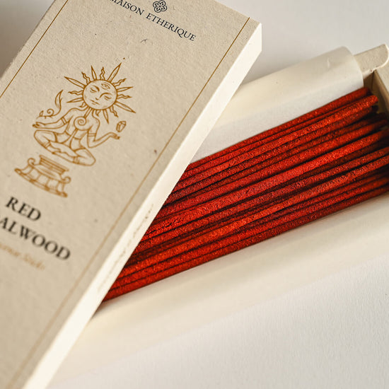 An open box of Red Sandalwood Incense Sticks 