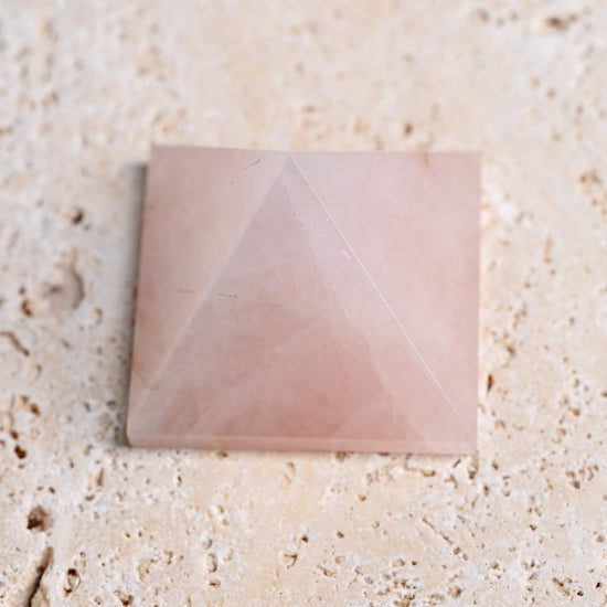 Rose Quartz Crystal Pyramid  for love and harmony