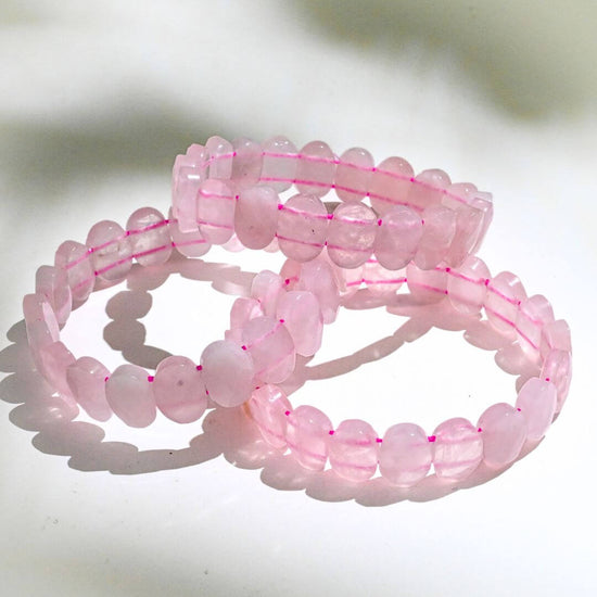 3 Rose Quartz Faceted Bracelets