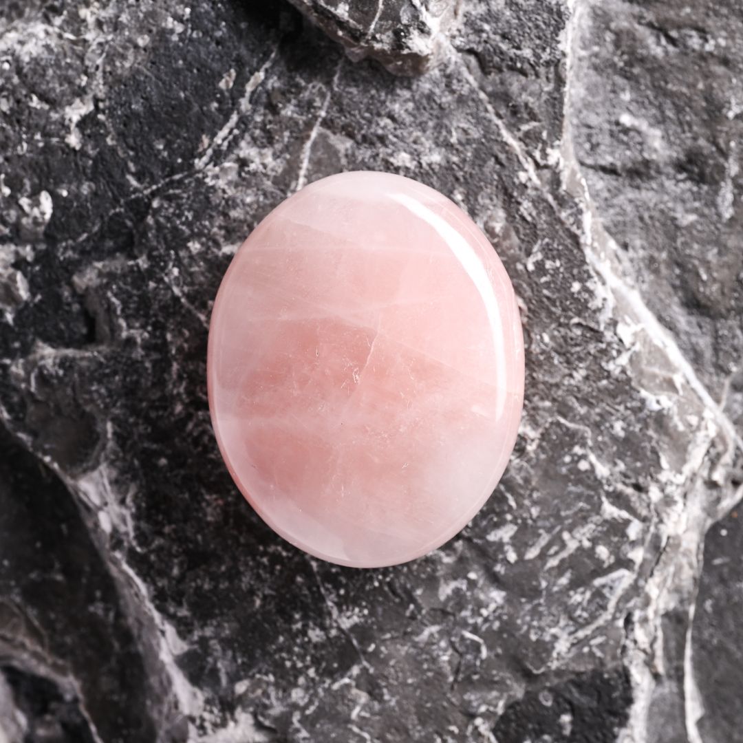 Rose Quartz Palm Stone by Maison Etherique 