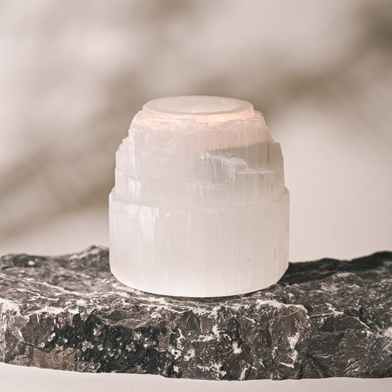 Selenite Candle holder 