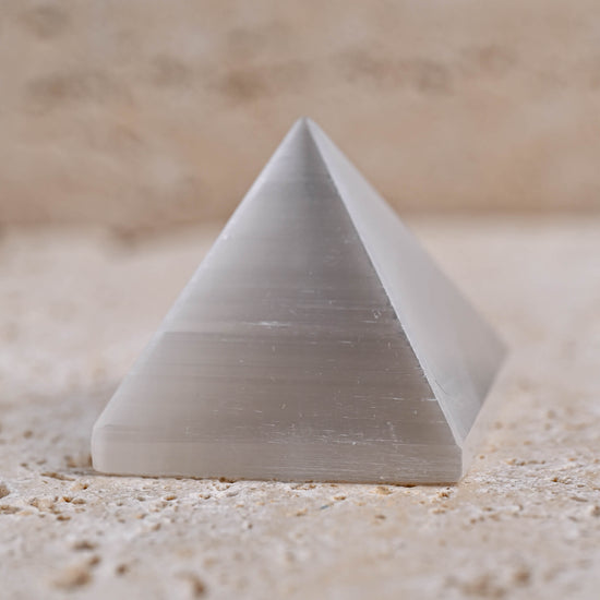 Selenite crystal pyramid