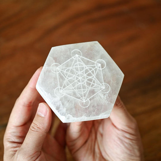 Selenite Grid Plate by Maison Etherique