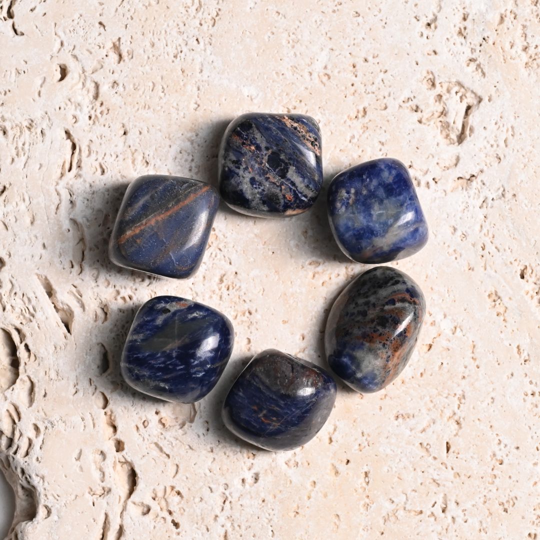 Set of 6 Sodalite Tumbled Stone 