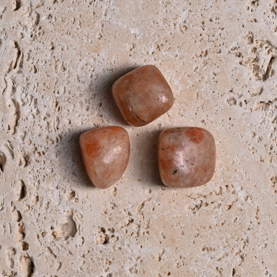 Set of 3 Sunstone Tumbled Stones 